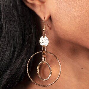 Paparazzi Jewelry Accessories - Mechanical Mecca - Gold Earrings - Vintage